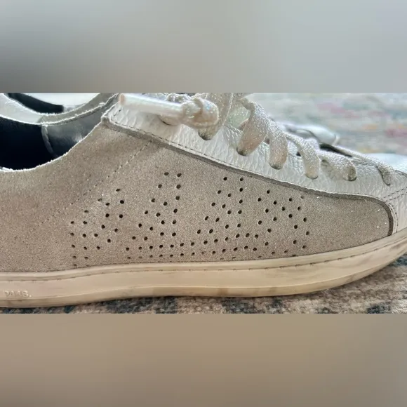 P448 John Glitter Lace Up Glitter Low Top Leather Sneakers
