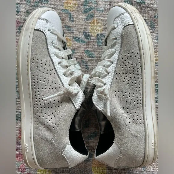 P448 John Glitter Lace Up Glitter Low Top Leather Sneakers