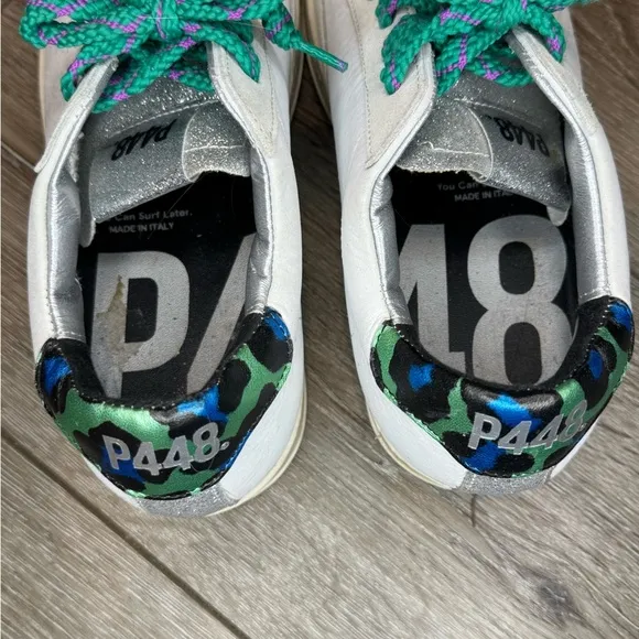 P448 John low top sneakers with glitter leopard print