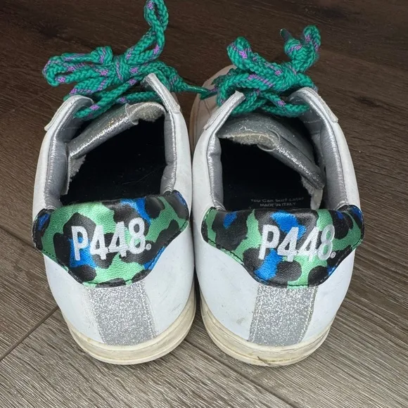 P448 John low top sneakers with glitter leopard print