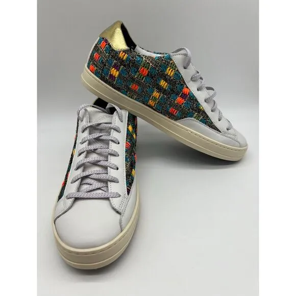 P448 John Malhia Low Top Multicolor Women’s Sneakers Size EUR 39/Us 9 NEW🛒