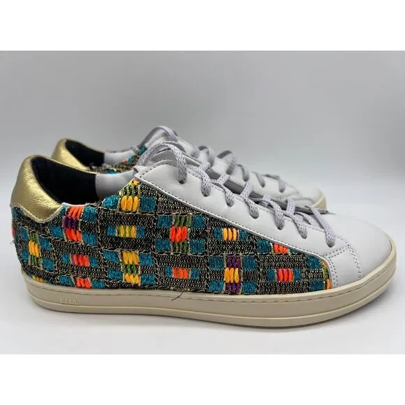 P448 John Malhia Low Top Multicolor Women’s Sneakers Size EUR 39/Us 9 NEW🛒