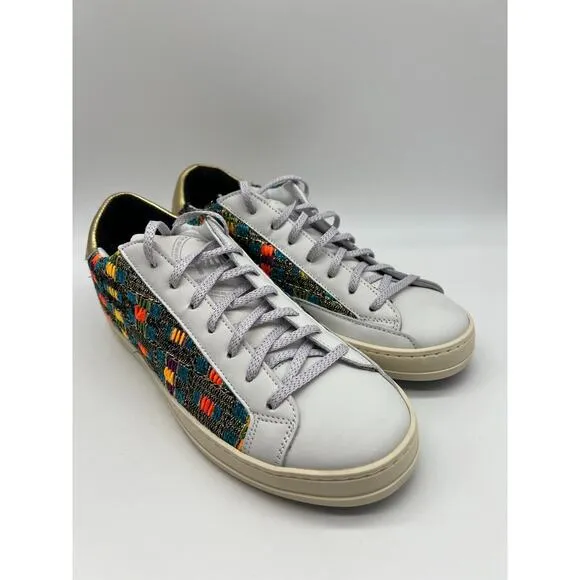 P448 John Malhia Low Top Multicolor Women’s Sneakers Size EUR 39/Us 9 NEW🛒