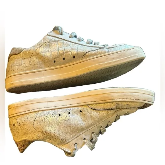 P448 Leather Printed Low Top Sneakers Size EU 37