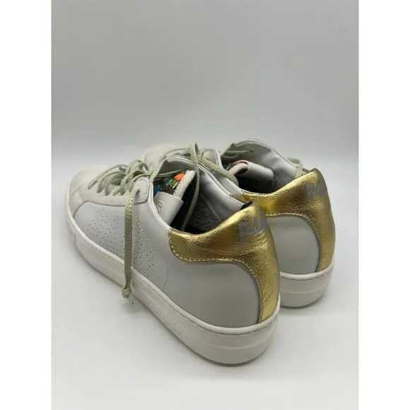 P448 Low Top White/Gold Women’s Sneakers Size EUR 42/Us 11 NEW📦