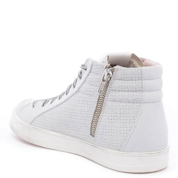 P448 Skate Flax Laser Cut Leather High-Top Zip Sneakers Sz EU38/US7.5-8