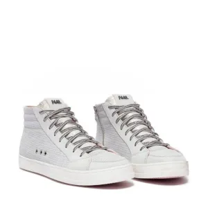 P448 Skate Flax Laser Cut Leather High-Top Zip Sneakers Sz EU38/US7.5-8