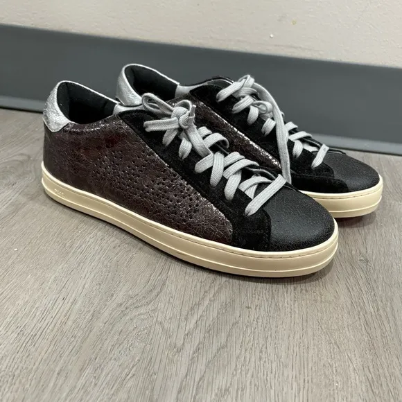 P448 Sneakers John Boster Low Top in Black Grey Silver