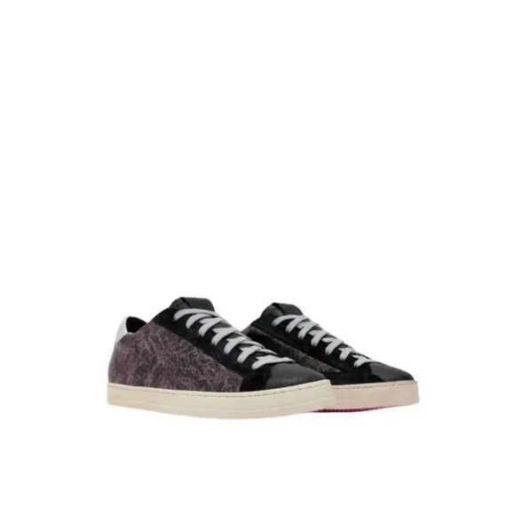 P448 Sneakers John Boster Low Top in Black Grey Silver