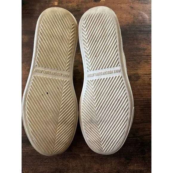 P448 Thea Python Roccia White Leather Platform Sneakers Size 35