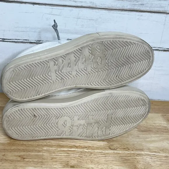 P448 Thea Unicorn Platform Sneakers White Metallic Shoe Size 8.5