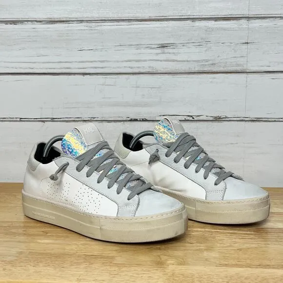 P448 Thea Unicorn Platform Sneakers White Metallic Shoe Size 8.5