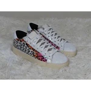 P448 Jack Leopard Print Hologram Low Top Sneakers Size 36