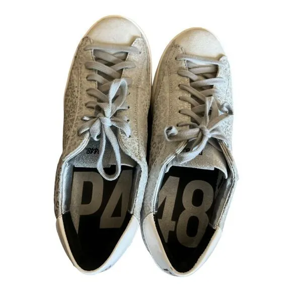 P448 John Silver Leopard Print Low Top Sneakers