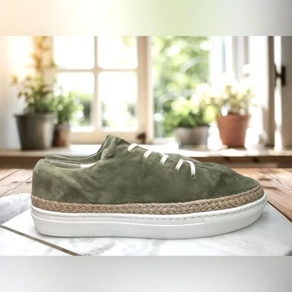 PAJAR Canada Espadrille Jade Green Velvet Sneakers Size 40