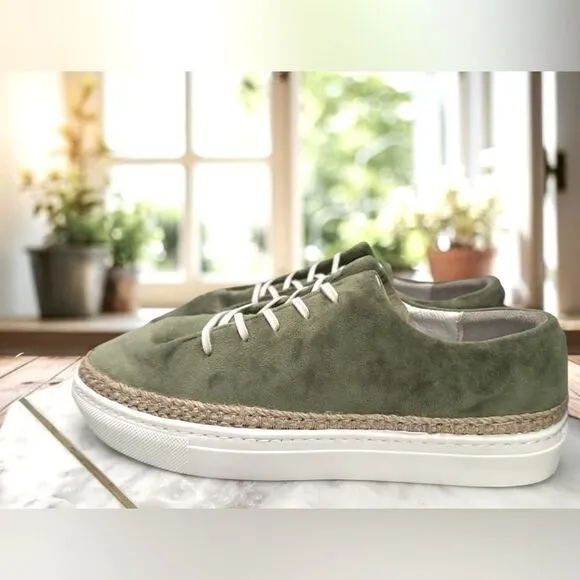 PAJAR Canada Espadrille Jade Green Velvet Sneakers Size 40