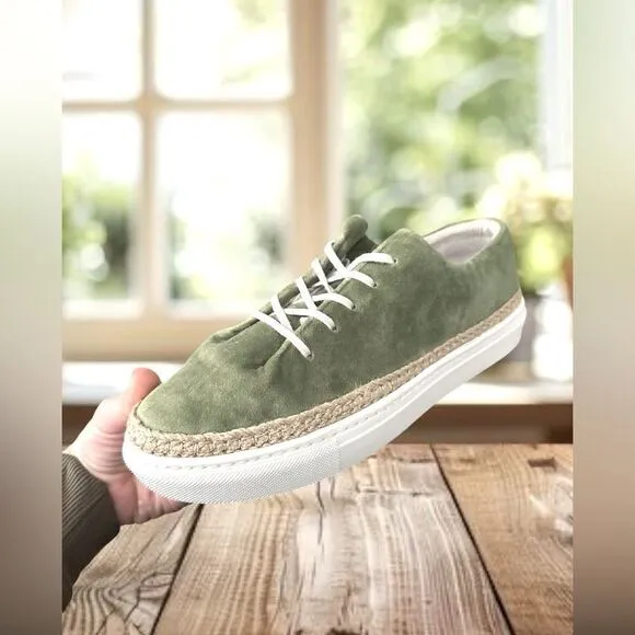 PAJAR Canada Espadrille Jade Green Velvet Sneakers Size 40