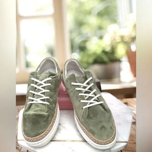PAJAR Canada Espadrille Jade Green Velvet Sneakers Size 40