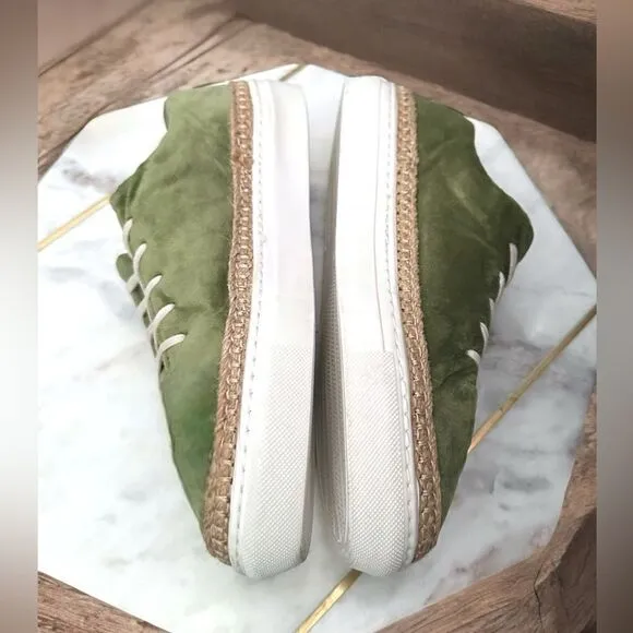 PAJAR Canada Espadrille Jade Green Velvet Sneakers Size 40