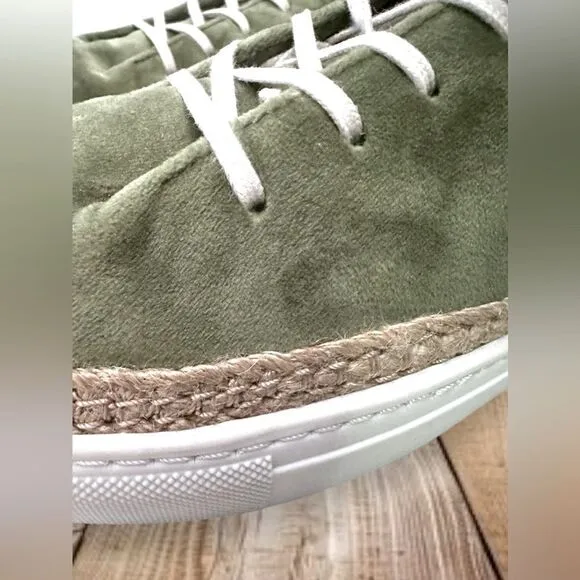 PAJAR Canada Espadrille Jade Green Velvet Sneakers Size 40