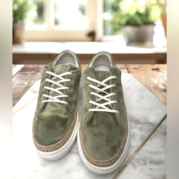 PAJAR Canada Espadrille Jade Green Velvet Sneakers Size 40