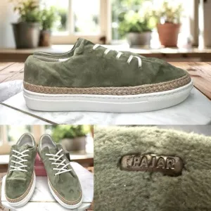 PAJAR Canada Espadrille Jade Green Velvet Sneakers Size 40