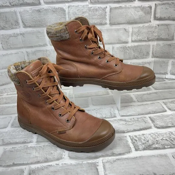 Palladium Women’s 9 Pampa Hi Lite Leather Combat Stylish Boots