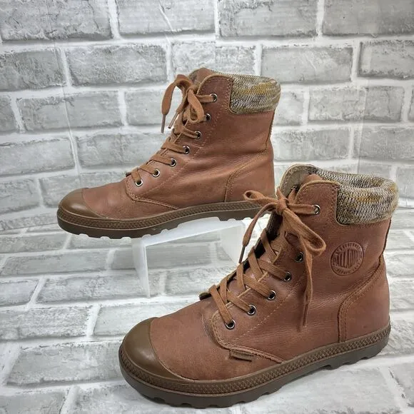 Palladium Women’s 9 Pampa Hi Lite Leather Combat Stylish Boots