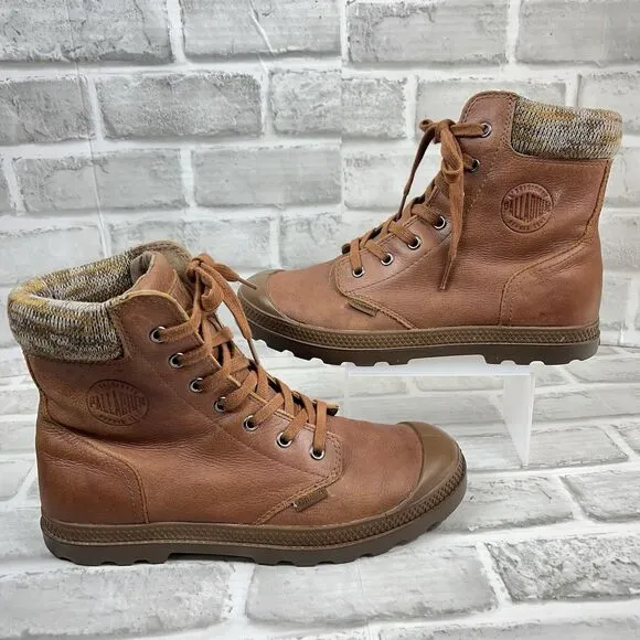 Palladium Women’s 9 Pampa Hi Lite Leather Combat Stylish Boots