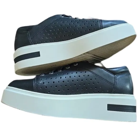 Paolo Linea Platform Sneakers Perforated Leather Black 6