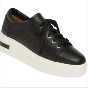 Paolo Linea Platform Sneakers Perforated Leather Black 6