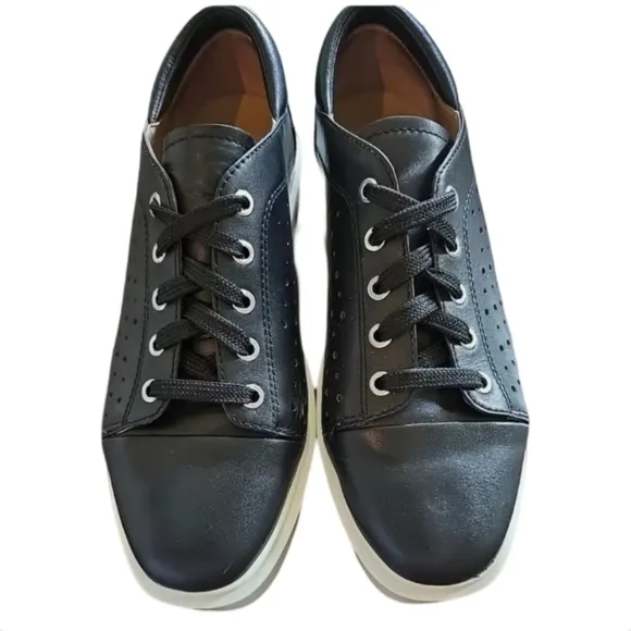 Paolo Linea Platform Sneakers Perforated Leather Black 6