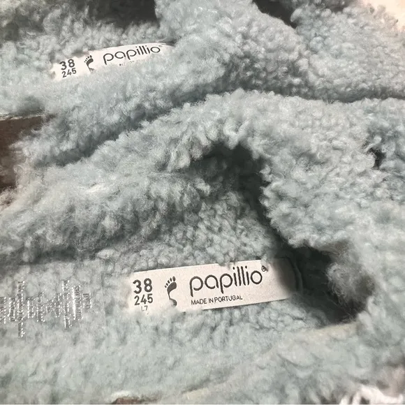 Papillio x Birkenstock Shearling Arizona Buckle Strap Sandals Narrow Fit EU 38