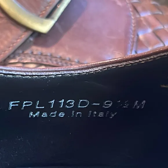 Paul Fredrick Woven Leather Monk Strap Loafers in Brown Leather