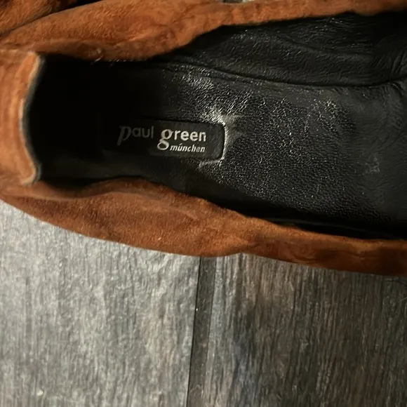 Paul Green Brown Suede &amp; Black Patent Leather Ballet Flats