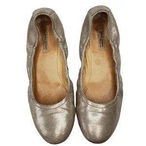 Paul Green | Champagne Metallic Leather Almond Toe Slip On Ballet Flats Women's