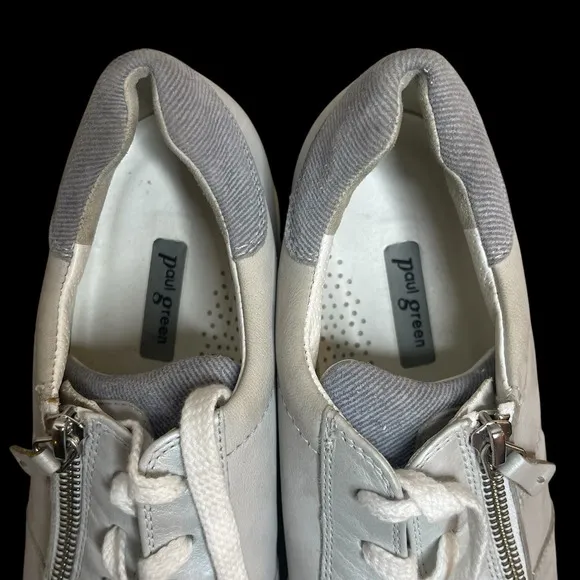 Paul Green Gray Leather Stasia Low-top Sneakers Womens 9.5 Athleisure Walking
