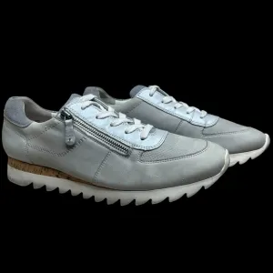 Paul Green Gray Leather Stasia Low-top Sneakers Womens 9.5 Athleisure Walking