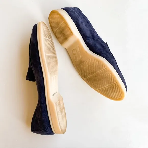 Paul Green Navy Suede Moccasin Selby Loafer Flats Modern Italian Leather 8.5