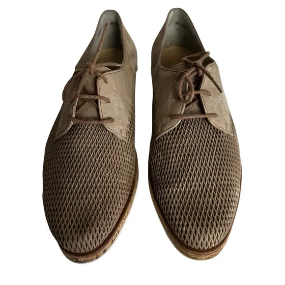 Paul Green Tan Suede Lace Up Flats