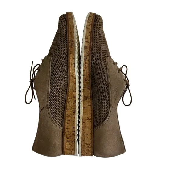 Paul Green Tan Suede Lace Up Flats