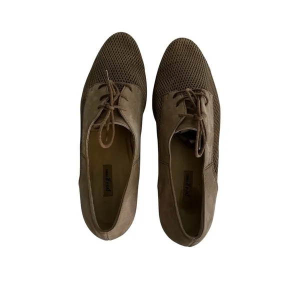 Paul Green Tan Suede Lace Up Flats