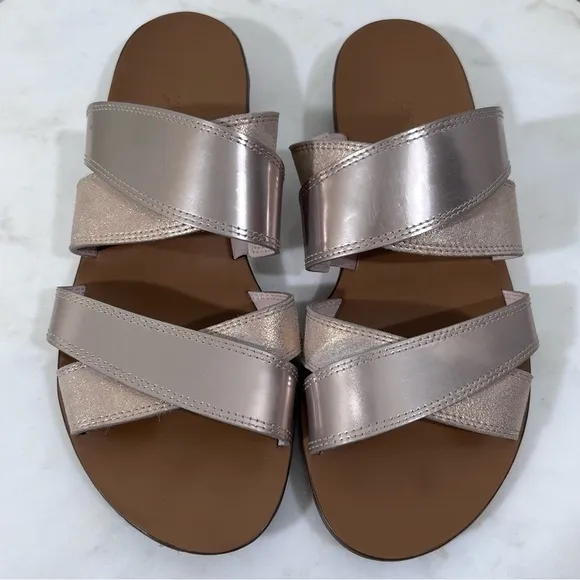 Paul Green Venice Cross Strap Slide Sandals Sz US 8.5