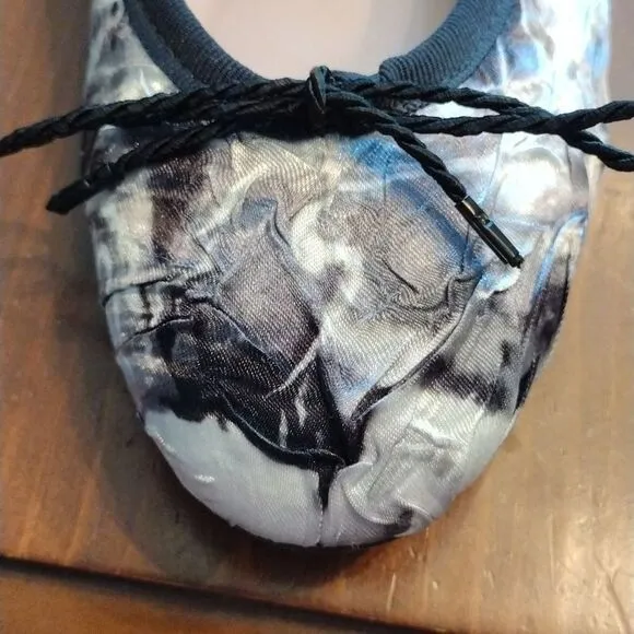 Paul Mayer “Attitudes&quot; Ballet Flats, Size 7.5, Black &amp; Silver