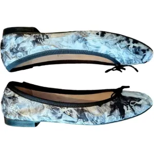 Paul Mayer “Attitudes&quot; Ballet Flats, Size 7.5, Black &amp; Silver