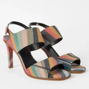 Paul Smith- Women's glitter swirl Quince heeled leather Sandals ankle strap 9/40