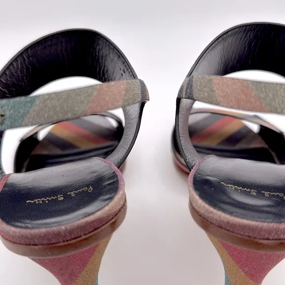 Paul Smith- Women's glitter swirl Quince heeled leather Sandals ankle strap 9/40
