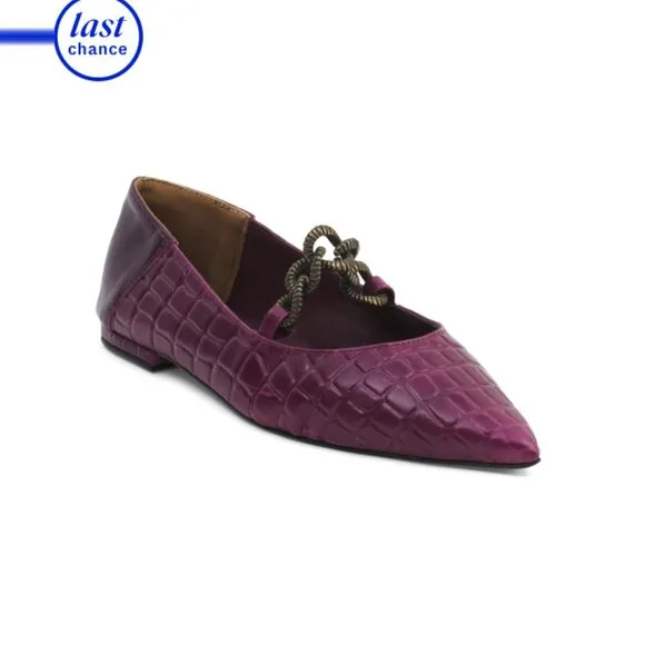 PAULA TORRES Purple Made In Brazil Leather Toronto Flats