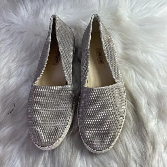 Paul Green Layla Tan Woven Slip On Loafers Sz 6.5