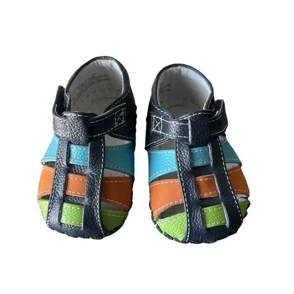 Pediped Navy Blue Colorful Strap Sandals Size 2.5-3 0-6M NWOT